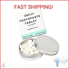 Chewable Toothpaste Tablets with Fluoride, 60 Pack - Travel Sized Oral Care, Eco