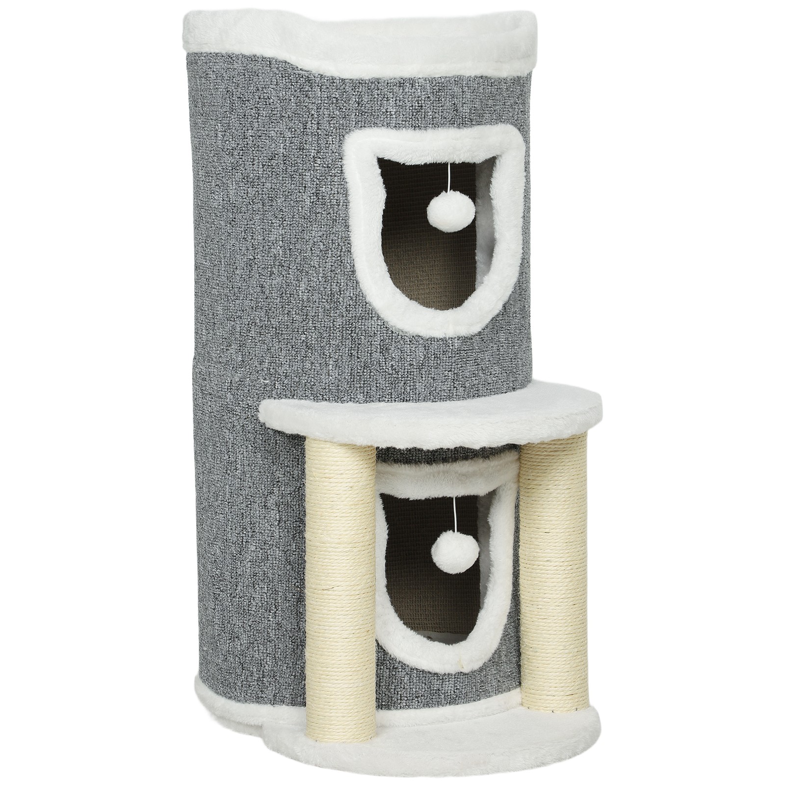 Tiragraffi Gatto 76cm Design Moderno con Cuccia e Giochi in Sisal