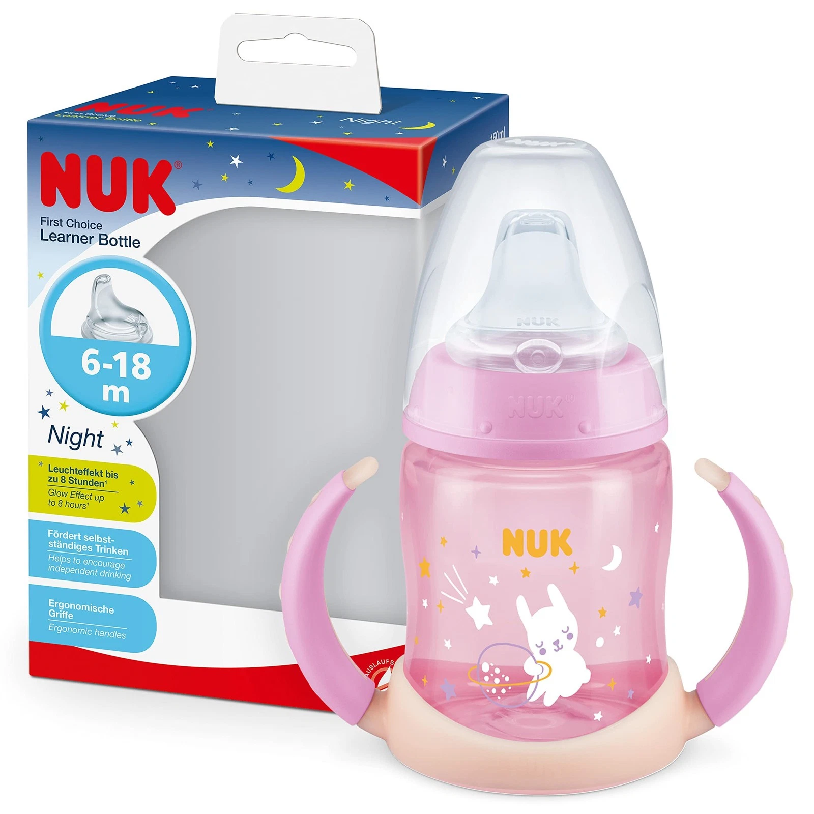 NUK First Choice Sippy Cup Night | 6-18 Months | 150 ml | Glow in The Dark |