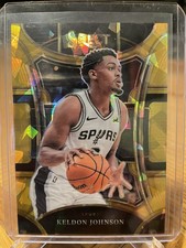 2023-24 Panini Select Keldon Johnson #340 Gold Cracked Ice Prizm /10
