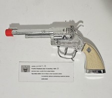 VTG Halco Diamond H Chrome Diecast Metal Toy Cap Gun Cowboy Ranger Tested Works