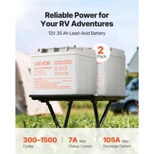 2 Pack 12V 35Ah Deep Cycle Battery, Sealed AGM Technology, Rechargeable Lead Aci