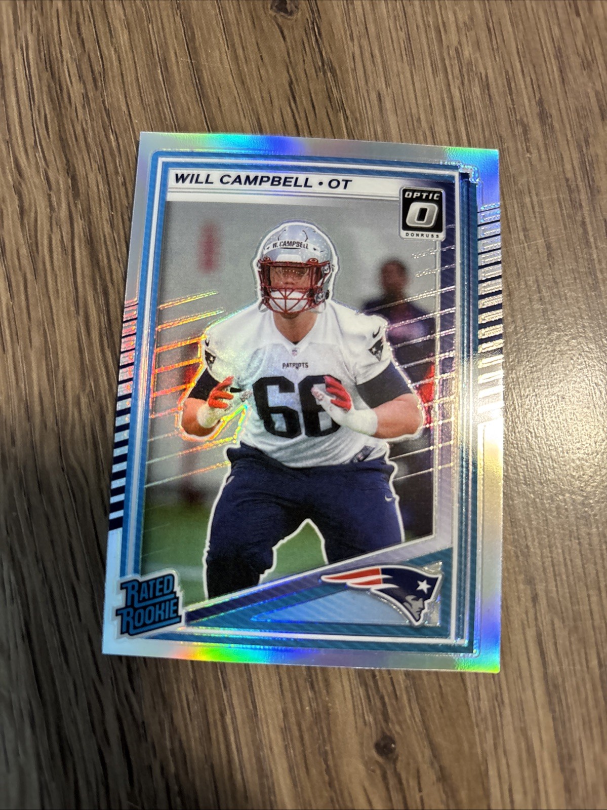 2025 Donruss Rated Rookie Will Campbell #345 Optic Preview Prizm NE Patriots