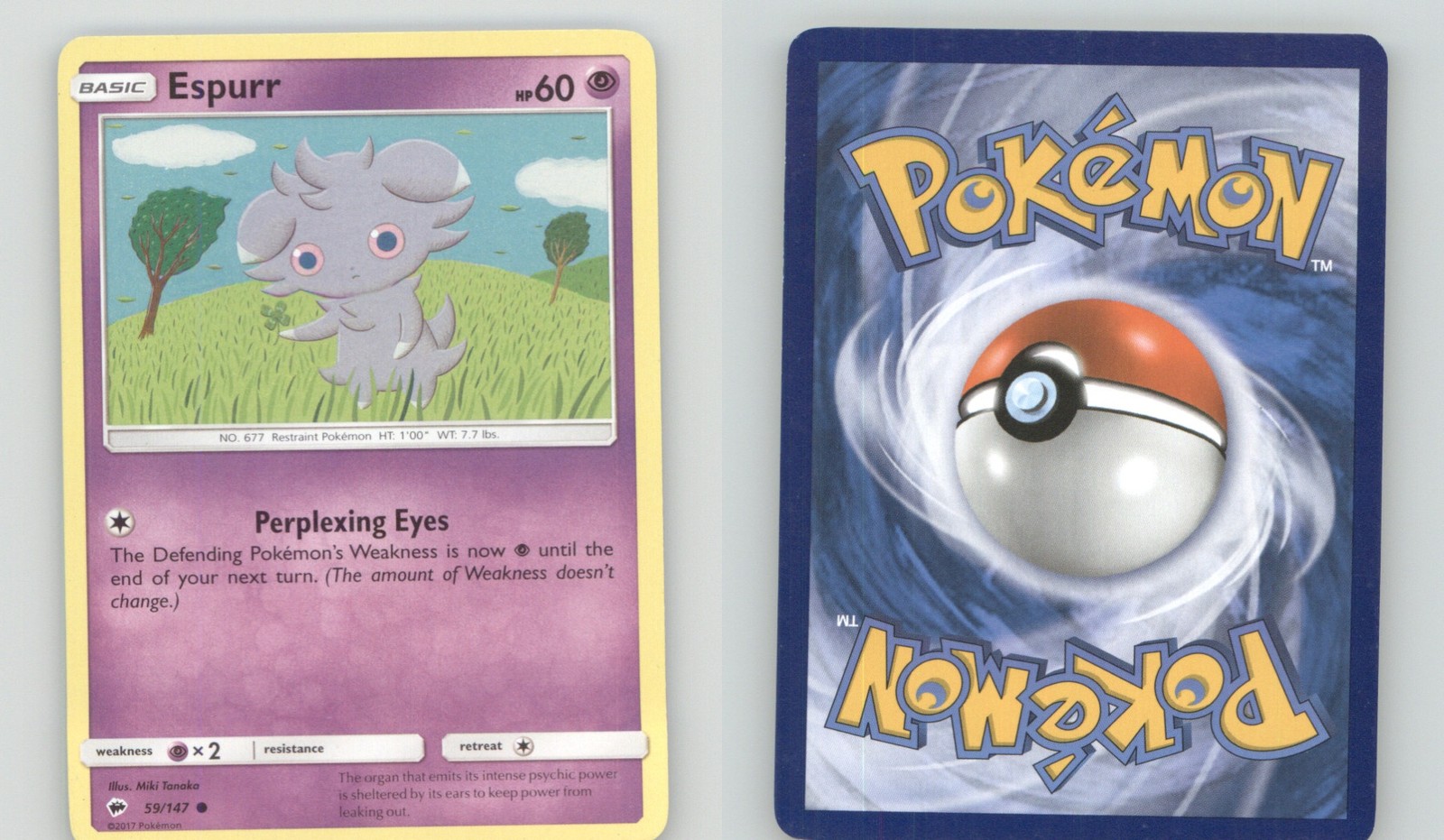 ESPURR 59/147 COMMON BURNING SHADOWS POKEMON LIGHTLY PLAYED