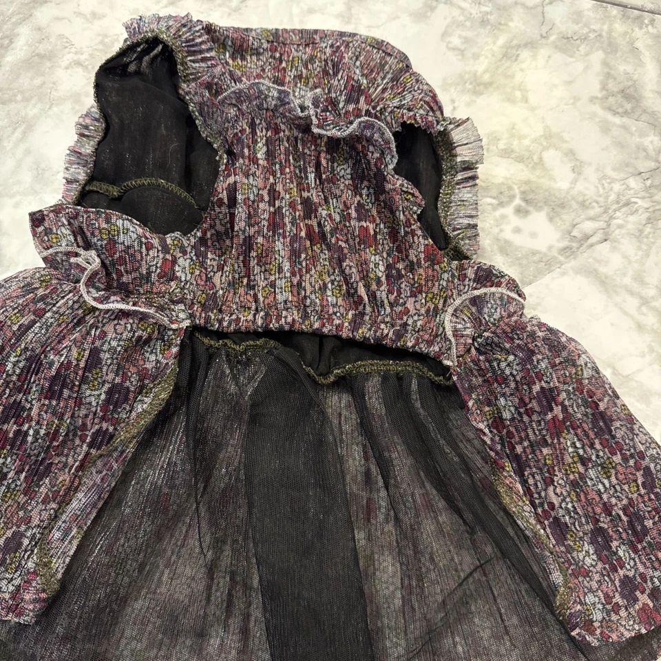 Dog/Cat Ruffled Tulle Dress Purple/ with flowers lined elastic at waist size M - Image 4 of 4