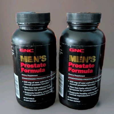 Lot of 2 GNC Mens Prostate Formula 60 Ct x2 320mg Saw Palmetto Zinc Copper 12/27