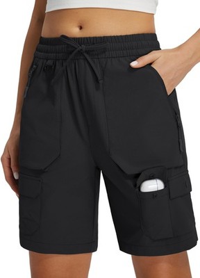 Women's Hiking Long Shorts 7'' Quick Dry Cargo Zipper Pockets Water Resistant ...