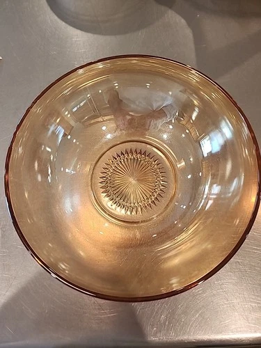 Vintage Marigold Carnival Glass Bowl 10' Great Condition