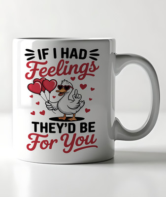 Lustige Neurodiverse Valentinstag Tasse - Süße Ente Liebe Tasse - Wenn ich Gefühle hätte, sie