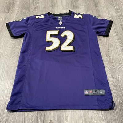 Nike NFL Ray Lewis #52 Baltimore Ravens Youth XL 18 Purple Jersey
