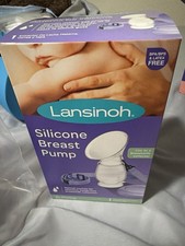Lansinoh Silicone Single Manual Breast Pump BPA/BPS  Latex Free, Clear, Set