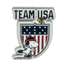Peanuts Snoopy Milano Cortina Team USA Snoopy Shield Ice Skating Pin
