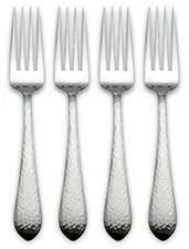 Reed & Barton Hammered Antique 18/10 Stainless Place / Dinner Fork (Set of Four)