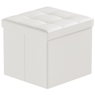 BRIAN & DANY Pouf Pieghevole In Velluto Con Gambe In Legno - Poggiapiedi 40x40x40 Cm, Multiuso, Blu