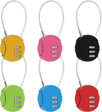 6 Pcs Combination Lock, 3 Digit Locker Lock Outdoor, Waterproof Mini Colorful