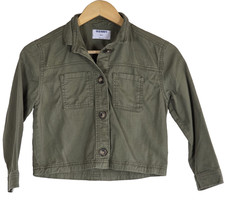 Old Navy Girls Utility Jacket Stone Wall Green Button Front S 6 7 D509-674127