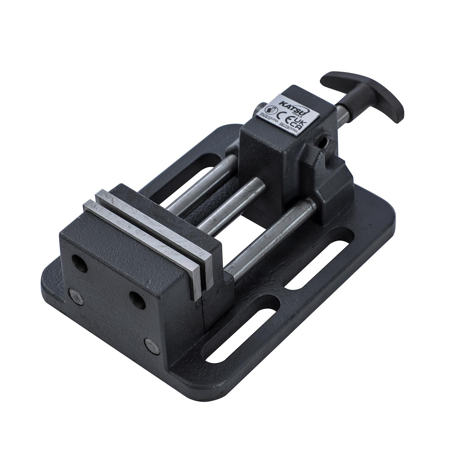 KATSU Drill Press Vice 75mm 3 Inch Professional Precision German Type Quick Slide Release Pillar Drill Bench Vice Clamp for Workshop Milling Machine Machinery Maintenance 4022713 - Image 3