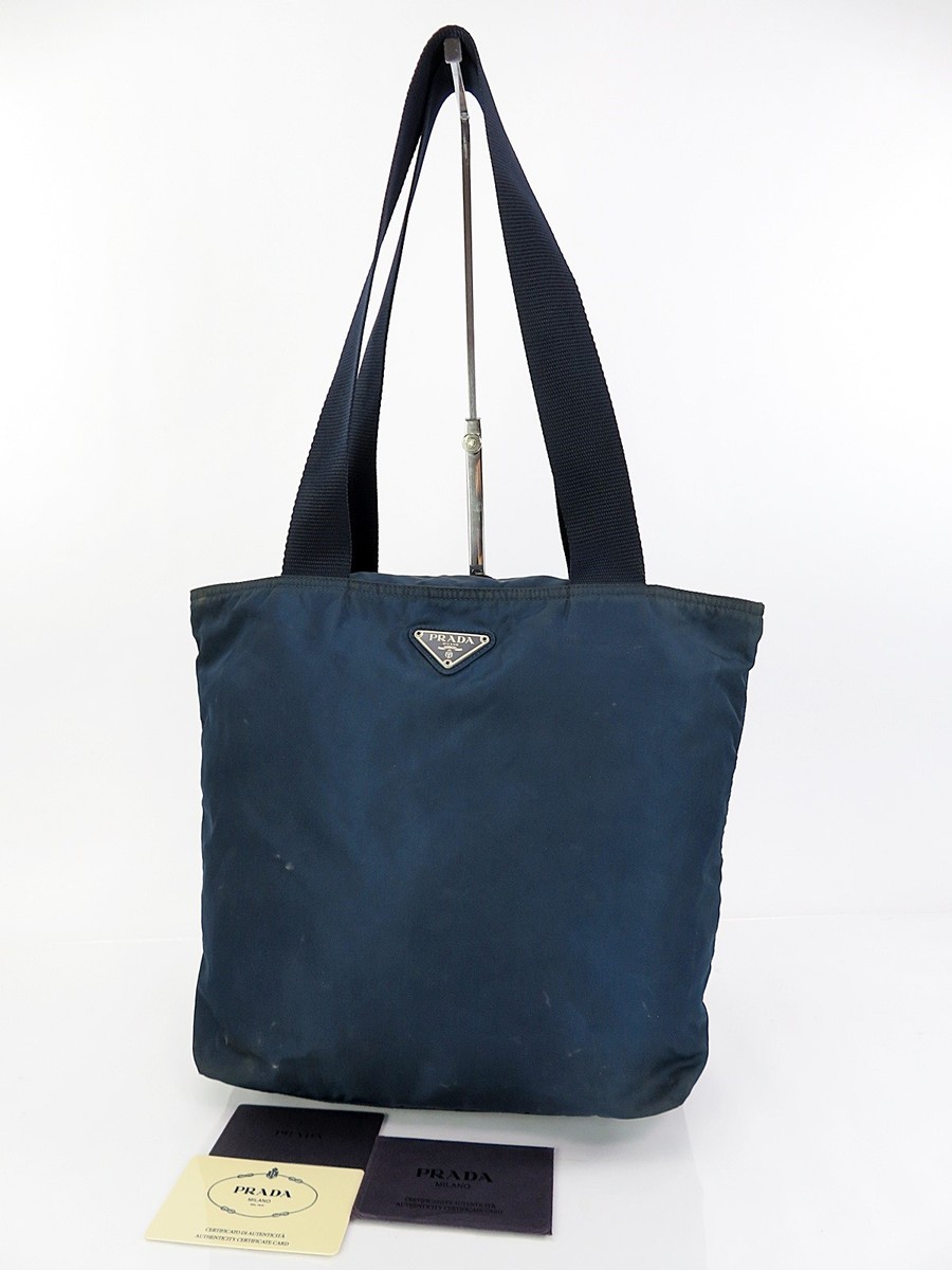 Authentic PRADA Blue Nylon Tote Bag Purse #61667 | eBay