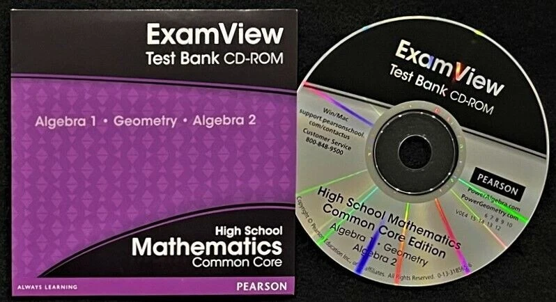 EXAMVIEW TEST BANK - Algebra 1 & 2 and Geometry - TEACHER'S EDITION - CD-ROM - Image 3 of 4