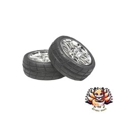 NEW Tamiya OP Parts OP.956 Plated 10-Spoke Wheel with Pre-Glued Radial Tires