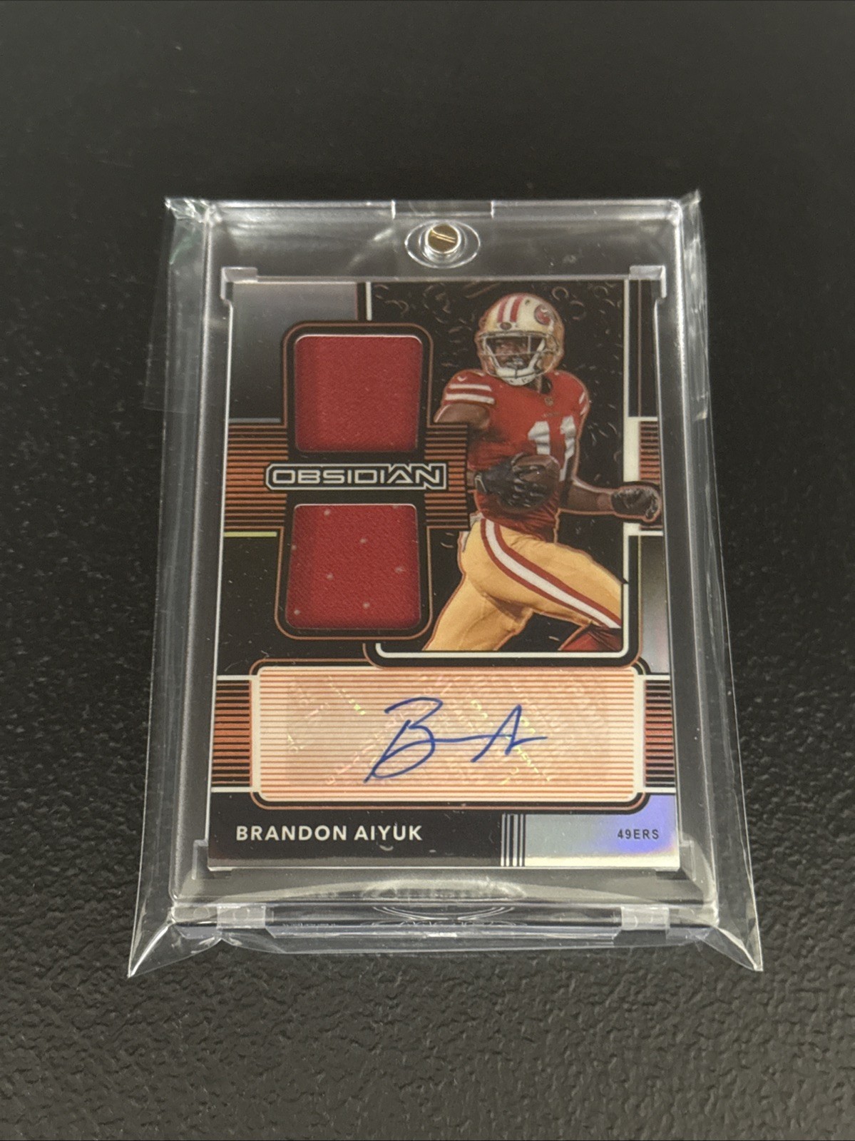 2020 Panini Obsidian Orange Brandon Aiyuk Dual Patch Auto /99 J455