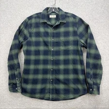 Line Of Trade Shirt Blue Green Buffalo Plaid Flannel Rugged Cabin Lumberjack