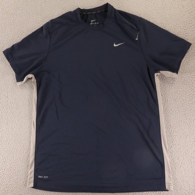 Nike Shirt Mens XL Blue Mesh Panels Recycled Polyester Nike Dri FIT Tee