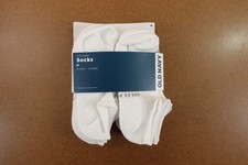 Old Navy Kids Medium Gender-Neutral White Go-Dry Ankle Socks 10-Pack NWT