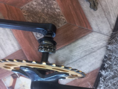 VINTAGE OLD SCHOOL BMX SUGINO 2 PIECE CRANK WITH GOLD CHAINWHEEL - Imagen 3 de 7