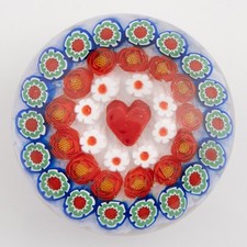 Jim Hart Briefbeschwerer Concentric Millefiori Heart c2000