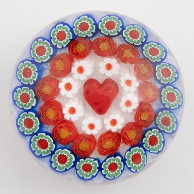 Jim Hart Briefbeschwerer Concentric Millefiori Heart c2000