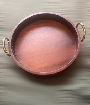 Very Home Tablett aus dunklem Nussbaum mit Messinggriffen - Neu in OVP UVP 46,99  