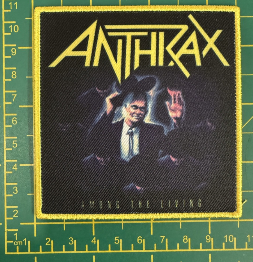 Anthrax Among The Living Printed Sew On Patch Officially Licensed