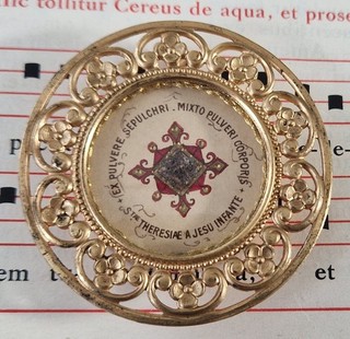 403) Nice Gilding reliquary St Therese of Child Jesus / Of Lisieux
