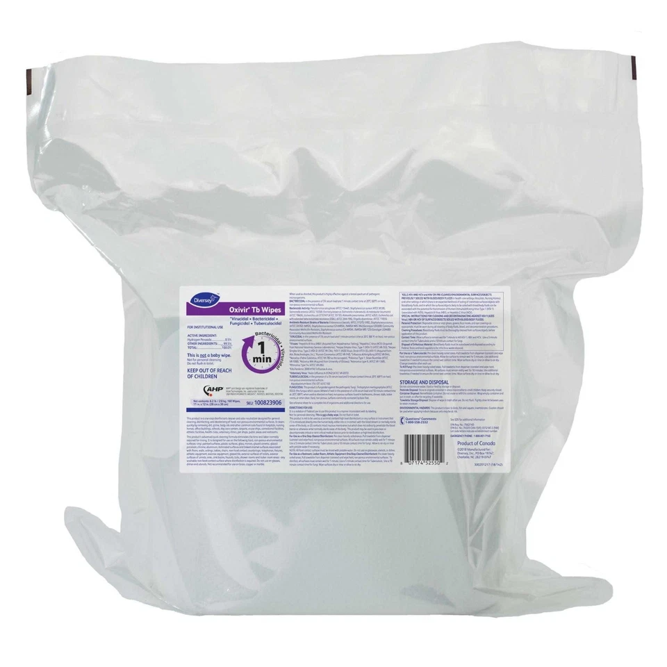2 Bags Diversey - Oxivir Tb Cleaning Refill 10082390, 160 Wipes, EXP 11/11/2027 - Image 3 of 3