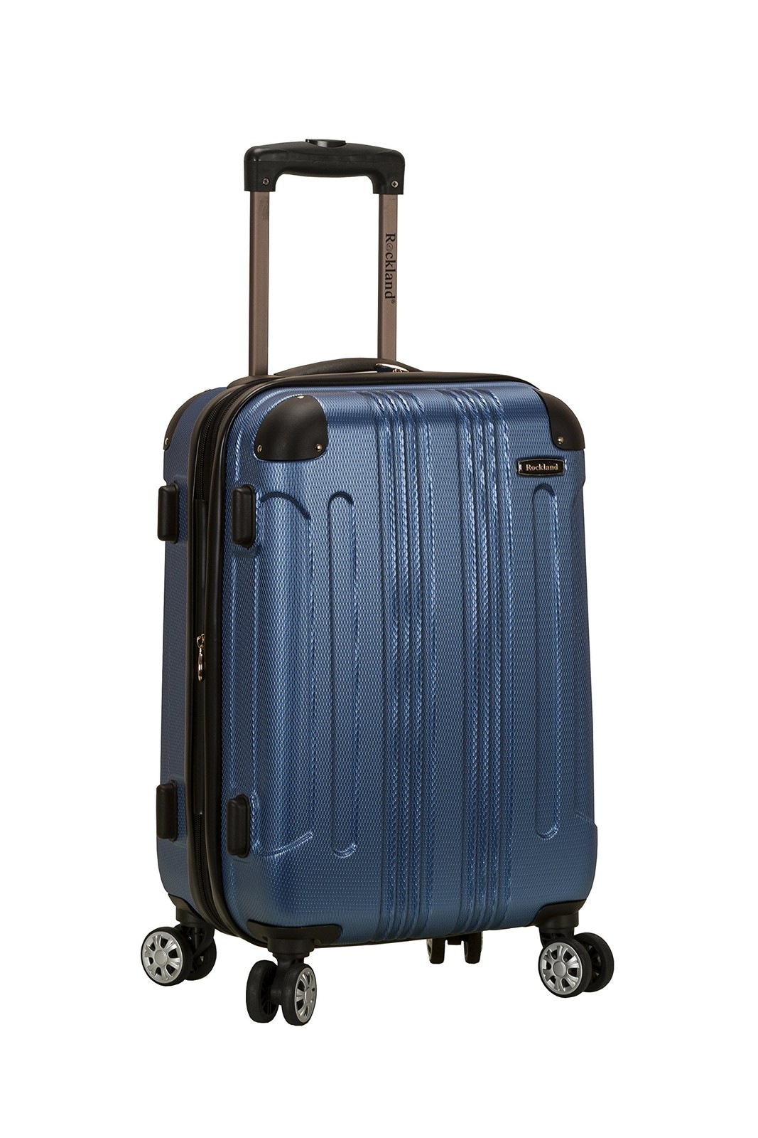 Rockland London Hardside Spinner Wheel Luggage, Blue, Carry-