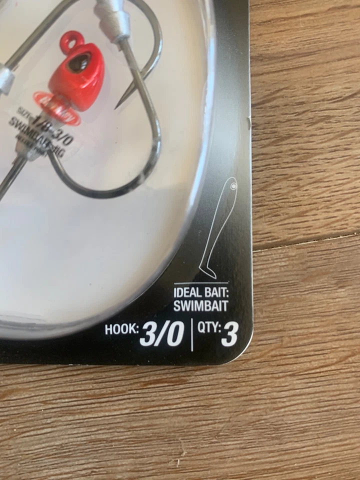 2 paquetes Berkley Fusion 19 cabezas de plantilla rojas Swimbait gancho de 1/8 oz 3/0 envío gratuito Foto 2 de 4