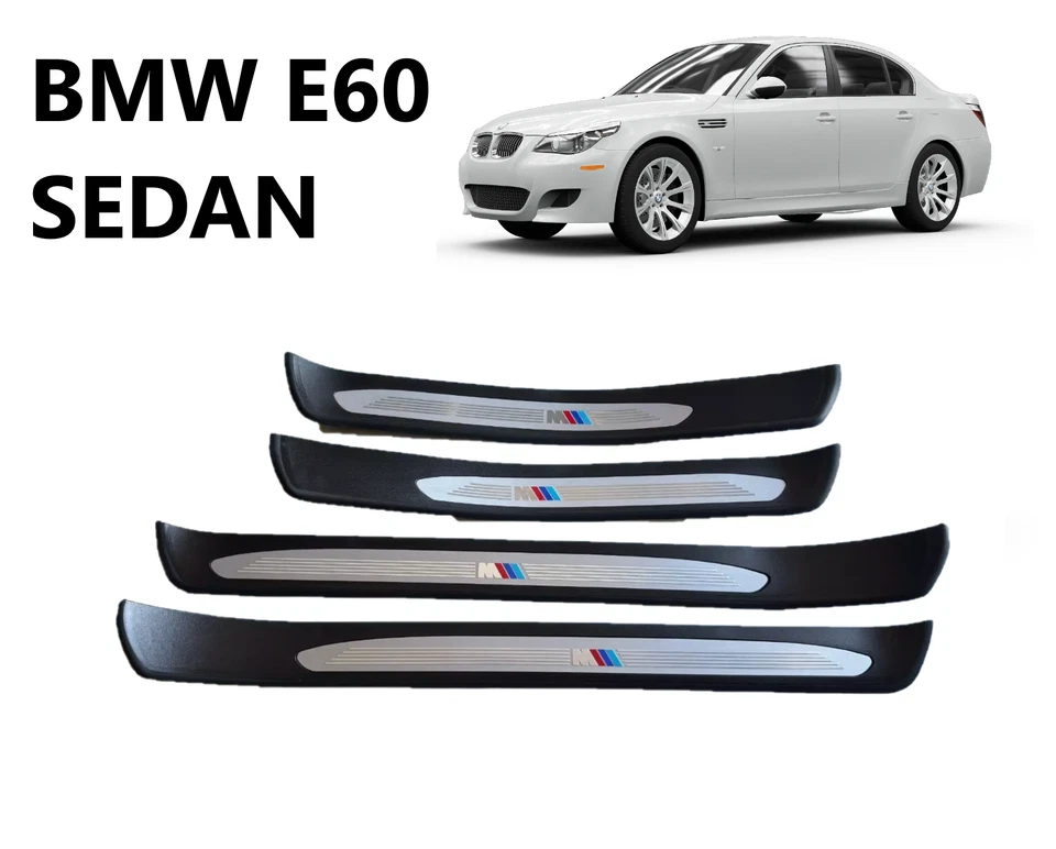 ENVÍO GRATUITO 4 piezas Juego de placas protectoras de umbral de puerta BMW E60 M5 con clips Foto 2 de 4