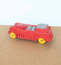VINTAGE AUBURN RUBBER CO. FIRE TRUCK ENGINE TOY 4.5" RED RARE