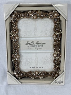 NEW Belle Maison Decorative Jewel Genuine Crystals Picture Frame 4''x6''