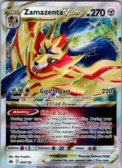 Pokemon Zamazenta VSTAR CRZ 099/159 NM