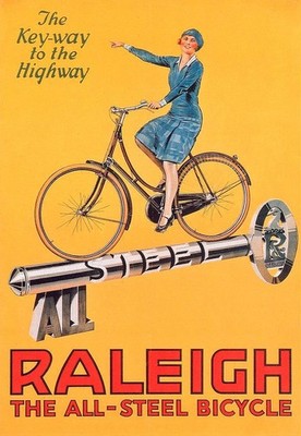 RALEIGH ALL-STEEL BICYCLE SERVICE AND SALES  MODEL GAL #2  5X7 ADV REPRINT