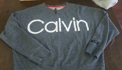 Calvin Klein Performance Women s Sweatshirt Gray Pullover Medium Super Soft