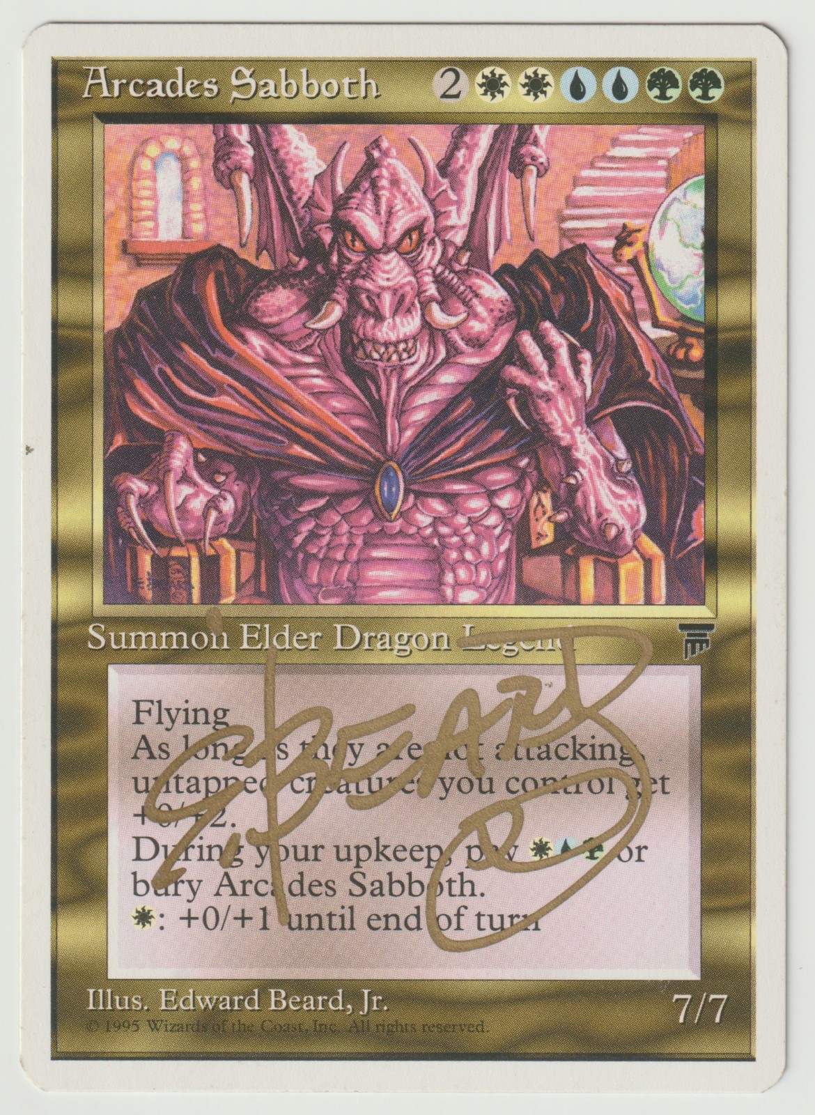 Gold Signed Arcades Sabboth HP Chronicles Artist Edward P. Beard, Jr. MTG Magic!