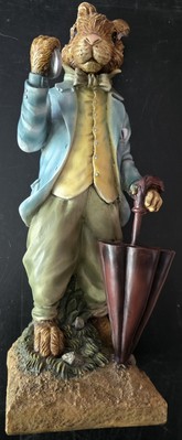 Large Henri Chrisdon 18  Dapper Gentleman Bunny Easter Rabbit Resin Figurine Raz