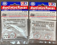 TAMIYA 19mm Aluminum Ball Race Rollers 6 Spokes Plastic Ring Used