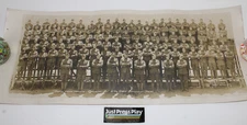 WWI 1918 Company A 4th Corps Artillery Park Group Photo Mills NY Panoramic