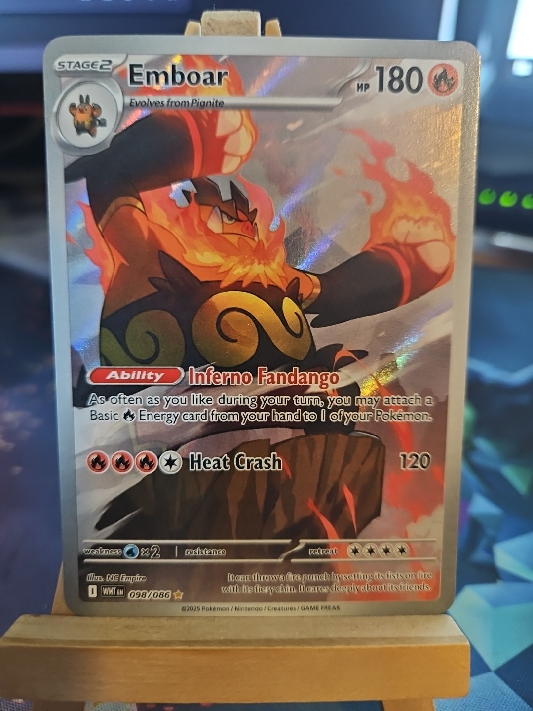 Pokémon TCG Emboar Full Art Sv: White Flare English 098/086 NM