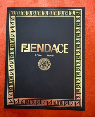 FENDACE LOGO ENVELOPE W/ VERSACE MEDUSA & FENDI FF MOTIF RARE - NYC POP UP SHOP