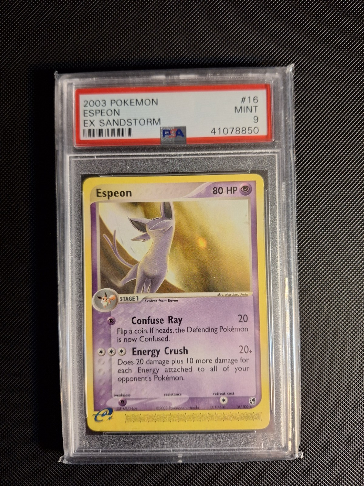 Espeon 16/100 Sandstorm Regular - PSA 9